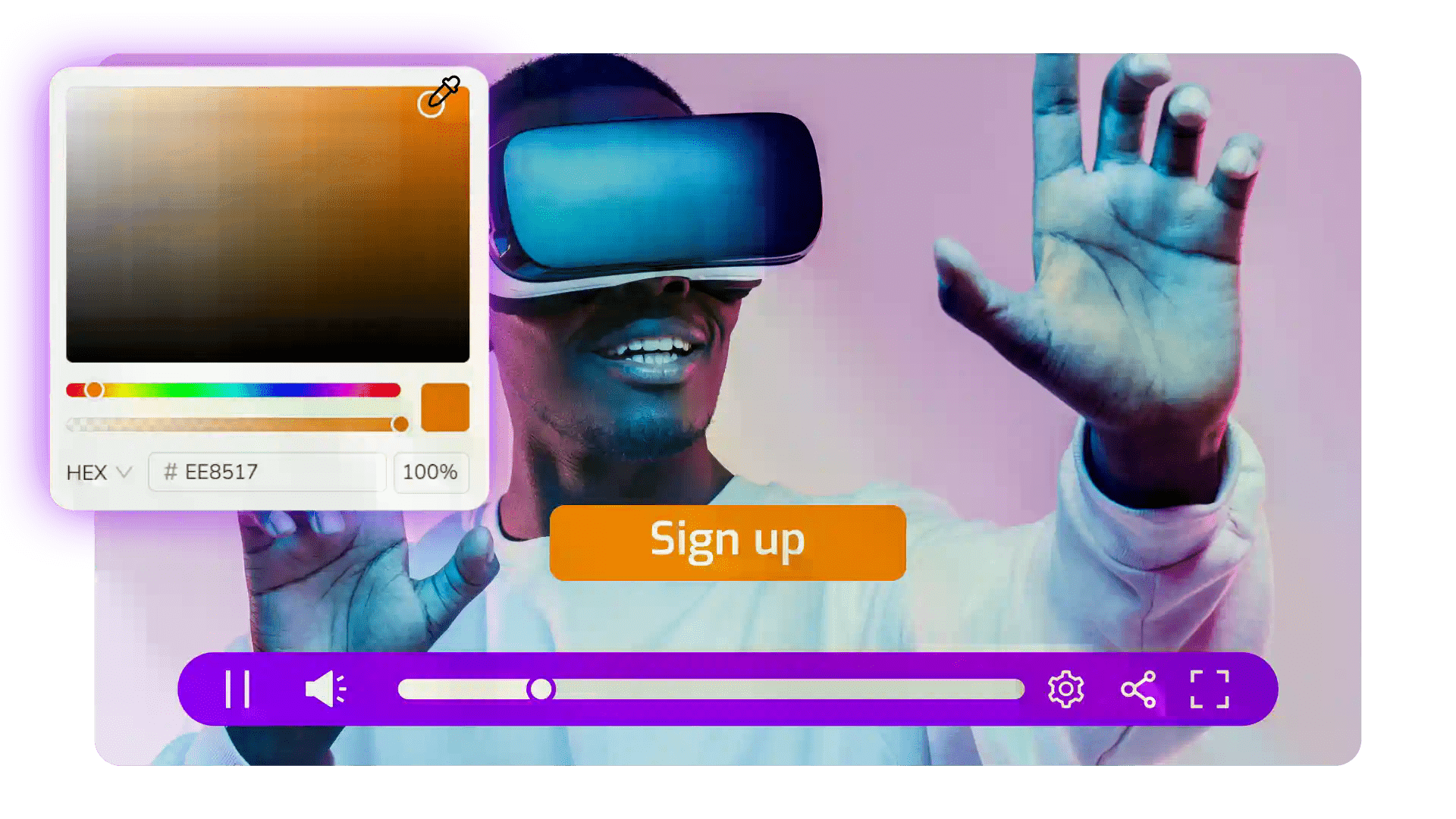 Customising branded video player colours on a professional video hosting platform to maintain consistent brand identity and enhance viewer trust.